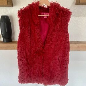 Betsey Johnson faux fur vest